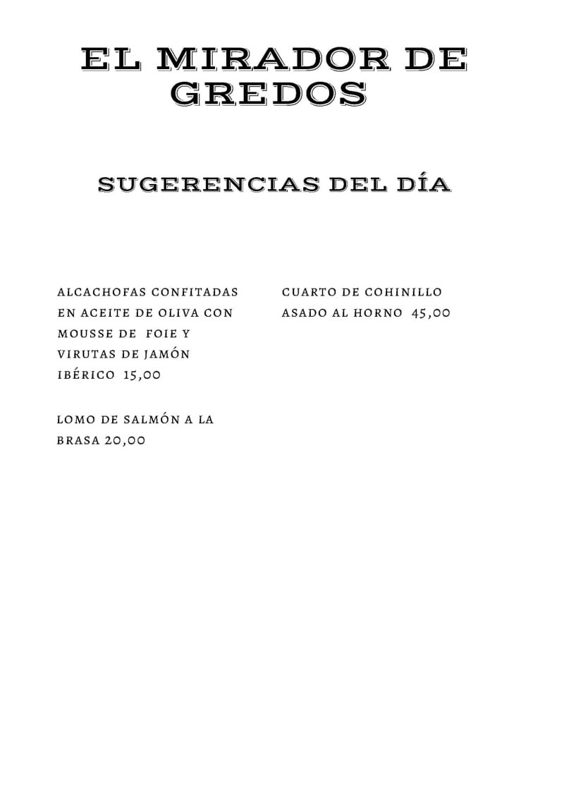 Sugerencias del día